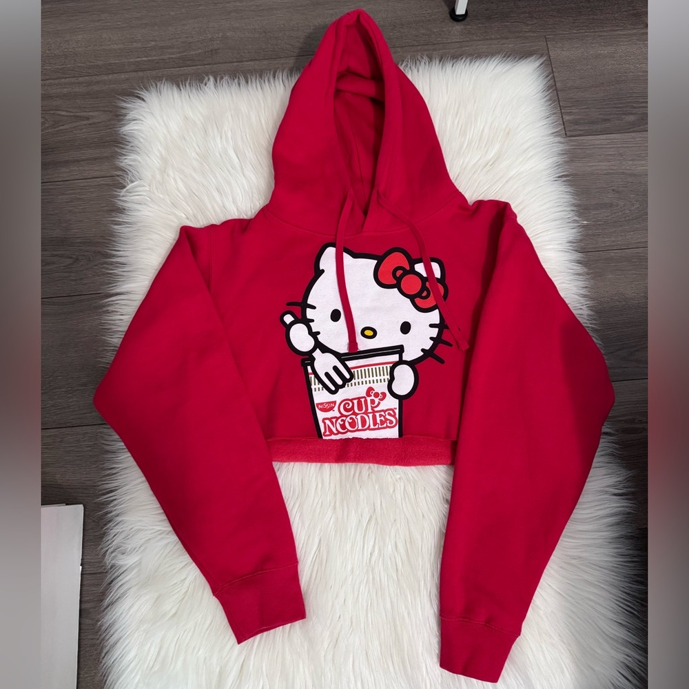 Women’s Cropped Hello Kitty Hoodie